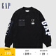 Gap【F/CE聯(lián)名系列】男女裝FCE長袖T恤情侶裝679894 黑色 XL (180/100A)亞洲尺碼