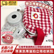 米聆會(huì)拍立得收納包相機(jī)包適用于富士mini12防摔便攜手提包可愛kt蘋果凱蒂貓HelloKitty周邊卡通化妝包女 【紅色方格款】kt貓拍立得收納包 尺寸：13*13cm 側(cè)面加寬7CM(手工測(cè)量)