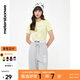 美特斯邦威t恤女夏季內(nèi)搭短款印花上衣學(xué)院風(fēng)短袖打底衫 嫩麥黃 L 165 88A