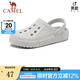 駱駝（CAMEL）洞洞鞋涼拖沙灘鞋男女情侶款漂流鞋 A122533037，灰色，男 42