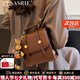 柏薩尼（PESASRIE）輕奢品牌雙肩包女時(shí)尚旅行大容量通勤背包中高大學(xué)情人節(jié)七夕禮物 棕色【全國十倉/當(dāng)次日達(dá)】 奢侈禮盒包裝送女友送老婆