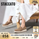 思加圖2025新款馬賽夏天漁夫鞋樂(lè)福鞋厚底增高鞋女H2263CA5 摩卡棕 34