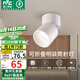 雷士（NVC）LED筒燈客廳可折疊旋轉(zhuǎn)免開孔明裝天花燈筒射一體鋁材9瓦白色暖白