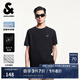 杰克·瓊斯（JACK&JONES）25年衣服男裝短袖t恤男士夏季【涼感】華夫格潮流法斗犬刺繡半袖 E40黑色 常規(guī) L