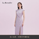 La Koradior2025商場(chǎng)同款新款新中式蕾絲氣質(zhì)旗袍連衣裙女 淡紫色 XL