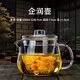 天喜（TIANXI）玻璃泡茶壺2025新款家用加厚耐高溫小花茶壺單壺煮茶燒水壺 【加厚防爆】企鵝壺650ML