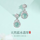 建祿天然翡翠銀耳環(huán)女士氣質(zhì)高級(jí)玉石耳環(huán)首飾母親生日禮物送老婆媽媽