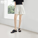 對白【不易褪色】時(shí)髦百搭休閑牛仔短褲女2025夏新款寬松闊腿熱褲 牛仔白 27
