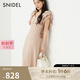 SNIDEL2025春夏新品氣質(zhì)V領(lǐng)無袖收腰蝴蝶結(jié)肩帶連衣裙SWFO251066 粉米色 M （1）