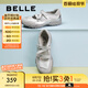 百麗（Belle）拼色瑪麗珍鞋女25春季新款輪胎底舒適超輕單鞋B2530AM5 灰色 39 (245mm)