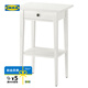 宜家（IKEA）HEMNES漢尼斯簡約實(shí)木床頭柜北歐儲物柜小戶型臥室床邊柜 白色漆床頭桌46x35cm 其他