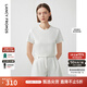 朗姿棉質(zhì)簡約貼身內(nèi)搭打底上衣女2024夏新款涼感修身短袖防曬T恤 白色2 XL