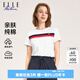 ELLE ACTIVE全棉簡(jiǎn)約百搭短袖T恤女時(shí)尚條紋氣質(zhì)修身顯瘦休閑透氣圓領(lǐng)上衣 白色 2XL