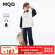 MQD童裝男童套裝24休閑翻領(lǐng)拼接兒童衛衣休閑褲兩件套 藏青 140cm