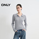 ONLY 2025夏季簡(jiǎn)約撞色門(mén)襟拼接袖口正肩針織衫女|125324028