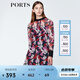PORTS寶姿  新品商場同款連衣裙女裝撞色印花連衣裙SN8D010HPP021 粉黑紅 S (4)