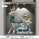 鹿擺件輕奢高檔客廳酒柜高級感電視柜辦公室裝飾品創(chuàng)意家居仿水晶 福祿雙至【透明藍(lán)】