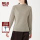 無印良品（MUJI）女式 牦牛絨混羊毛高圓領(lǐng)毛衣 女款冬季 W9AA002 深咖啡色 S 155/80A