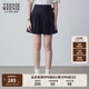 Teenie Weenie小熊女裝簡(jiǎn)約時(shí)尚夏裝高腰壓褶半身裙可調(diào)節(jié)腰帶裙子 藏青色 L (170)