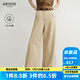 艾諾絲雅詩(shī)【商場(chǎng)同款】2025秋季新品百搭丹寧長(zhǎng)絨棉直筒牛仔褲子女40713203 淺咖色 M