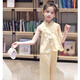 紛資言女童套裝夏季2025新款兒童中國(guó)風(fēng)兩件套中大童小女孩洋氣背心褲子 黃色 110