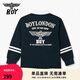 BOY JUNIOR25春新品兒童潮牌上衣寬松舒適長(zhǎng)袖POLO衫男童女童中大童 藏青色 130