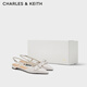 CHARLES&KEITH尖頭平底蝴蝶結(jié)褶皺亮鉆涼鞋七夕禮物SL1-71720129 White白色 36 （230）