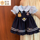 邦伊芙女童洛麗塔公主裙洋氣2025新款夏季小童裙子女寶寶兔子警官連衣裙 藏藍色 兔子警官公主裙 130 建議身高120-130cm