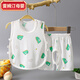 雷姆汀清涼透氣嬰兒琵琶衣男童女寶寶背心套裝小童無(wú)袖短褲夏裝夏季薄款 滿(mǎn)印花小恐龍琵琶套裝竹纖維 66 建議身高59-66厘米14斤以下