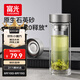富光玻璃杯茶水分離泡茶杯子高硼硅雙層玻璃水杯大容量流光銀500ml