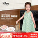 Disney baby迪士尼女童連衣裙兒童裙子中小童裝夏季無(wú)袖純棉背心裙 綠花  90