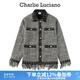 Charlie Luciano粗花呢流蘇破壞小香風(fēng)秋季新款多口袋氣質(zhì)設(shè)計感小眾cl外套女潮 黑灰色 M