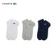 LACOSTE法國鱷魚(yú)男女同款春夏logo舒適純色三件套短襪|RA2917 5KC/白色/灰色/藏青色 3雙 均碼 35/38