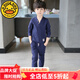 G.DUCKKIDS童裝男童套裝秋裝棉麻2025新款中大童兒童長(zhǎng)袖男孩春秋季韓版洋氣 熱售棉麻長(zhǎng)袖套裝藏青色 110 cm