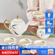 華光國(guó)瓷 骨瓷茶具套裝 中式竹風(fēng)描金功夫茶具 茶杯茶壺帶公道杯 青竹 青竹凌云 6頭茶具禮盒裝