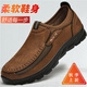 拾映正宗老北京布鞋男透氣休閑鞋輕便中老年爸爸鞋軟底老人防滑健步鞋 男款咖色【防水防滑】 42