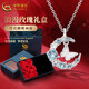 中國黃金（CHINA GOLD）足銀月亮蝴蝶項(xiàng)鏈女高級感小眾銀吊墜飾品七夕禮物送老婆女友愛人 足銀月亮蝴蝶藍(lán)項(xiàng)鏈【玫瑰禮盒】