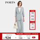 PORTS寶姿女裝2024春夏新款時(shí)尚闊腿長褲子簡約純色松緊開衩直筒褲 水綠色 M (6)