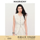 MAXRIENY【黑白優(yōu)雅主義-商場同款】花紗肌理感率性撞色織帶馬甲 本白 L 03/38