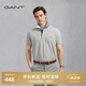 GANT/甘特夏男士休閑時尚撞色領(lǐng)口休閑棉質(zhì)舒適翻領(lǐng)純色短袖POLO衫 94灰色 M