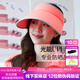 后益輕巧折疊帽防曬帽女太陽帽空頂夏季大帽檐遮陽帽百搭時尚出游 紅色 可折疊