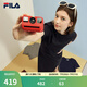 FILA 斐樂(lè)針織連衣裙2025夏季新款時(shí)尚休閑開(kāi)叉顯瘦修身T恤長(zhǎng)裙 深默藍(lán)-DB M 165/84A/M
