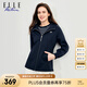 ELLE ACTIVE休閑運動外套女舒彈松弛洋氣時髦減齡可調節(jié)連帽外套 藏青色 L