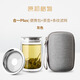 原初格物合一plus茶水分離泡茶壺旅行茶具手抓壺便攜高檔創(chuàng  )意輕奢伴手禮 plus泡茶壺400ML-條紋濾網(wǎng)-配便攜包