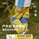 papa爬爬春款兒童褲子男女童運(yùn)動(dòng)褲戶外防水褲透氣八分褲時(shí)髦輕盈 黃色 100cm