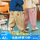 嘟嘟家兒童休閑褲秋裝男童純棉褲子女童長褲秋季衣服寶寶寬松童裝春秋款 卡其色 120