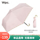 Wpc.遮陽傘女晴雨兩用遮光遮熱雨傘小巧便攜刺繡款防曬防紫外線彎鉤傘 黑膠邊緣花朵款801-19724粉色