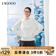 lagogomiu系穿搭翻領(lǐng)毛衣女拉谷谷2024冬季新款米白色柔軟針織衫 米白色 M