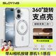 索盈【Ai相機(jī)按鍵丨旋轉(zhuǎn)支架】適用蘋果iPhone16手機(jī)殼支點(diǎn)磁吸MagSafe透明全包超薄防摔保護(hù)套男女款