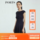 PORTS寶姿商場同款新品女裝氣質(zhì)純色修身短袖連衣裙LL8N021RWE005 丈青 M (6)